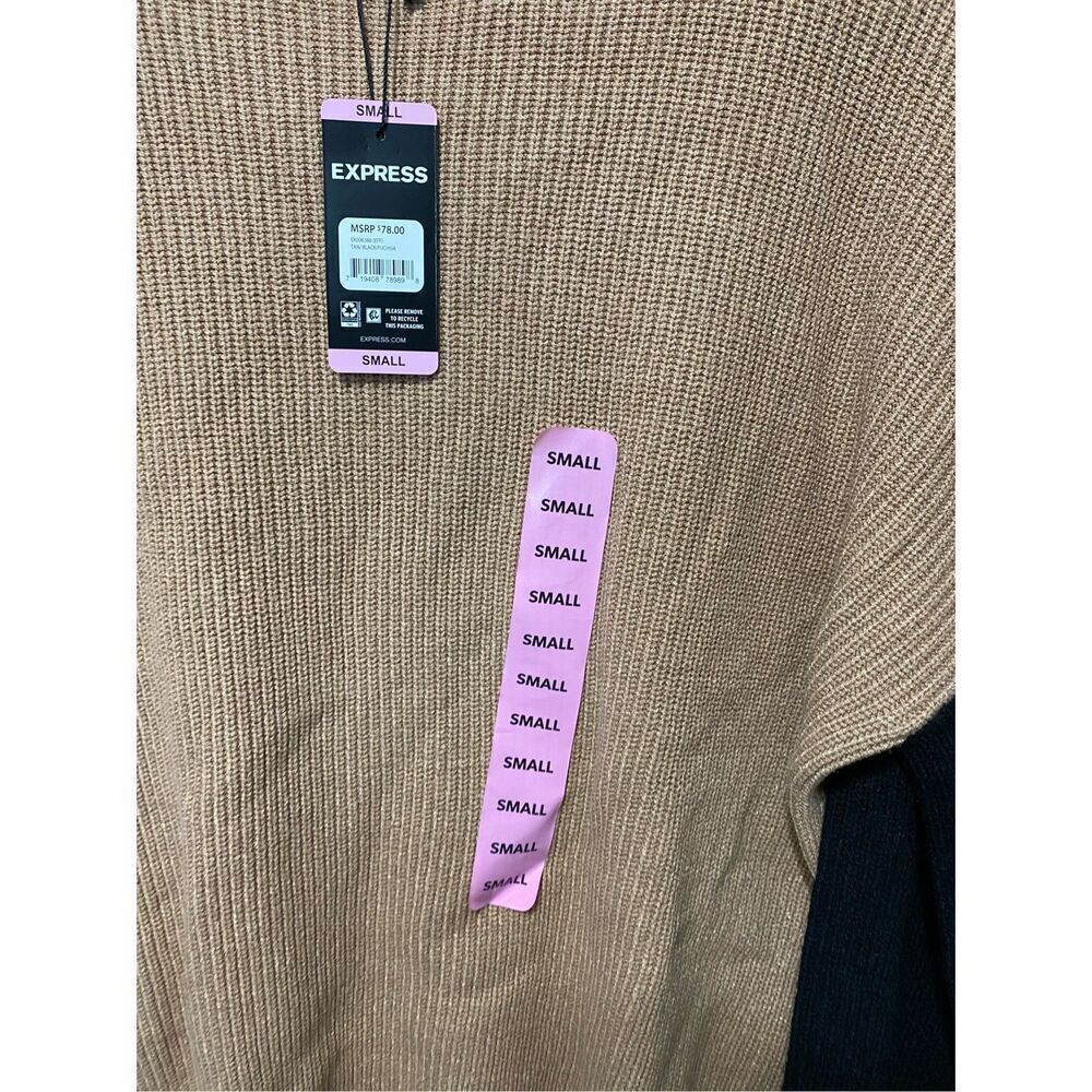 Express color block womens oversized sweater size… - image 8